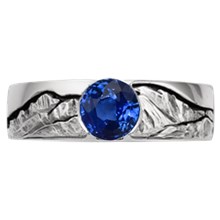Mountain Flush Stone Engagement Ring - top view