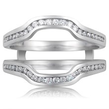 Custom Ring Enhancer With Diamond Channel - top view