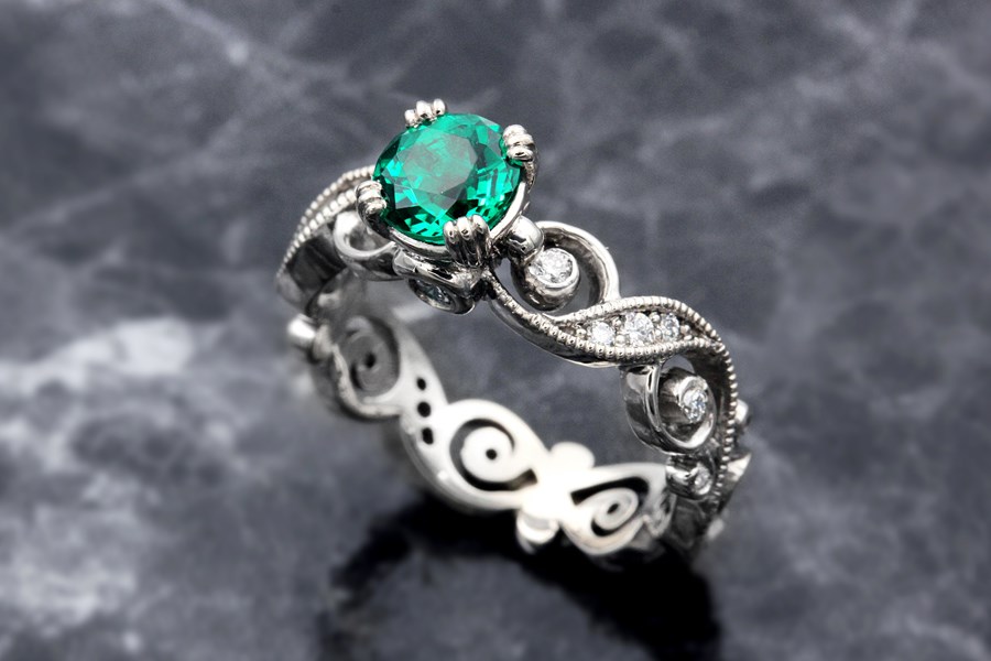 Infinity Leaf Engagement Ring