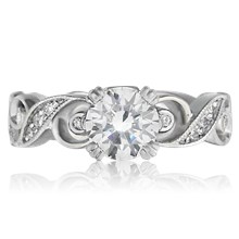 Infinity Leaf Engagement Ring - top view