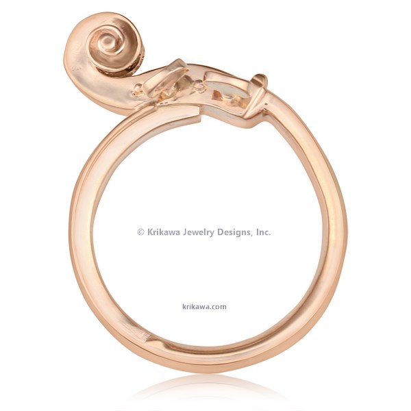 Unique Musical Cello Ring In Rose Gold