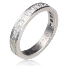 
Princess Channel Mokume Wedding Band - top view