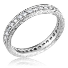 
Hand Engraved Diamond Wedding Band