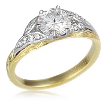 
Vintage Leaf Engagement Ring