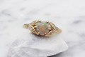 Vintage Leaf Engagement Ring With Opal