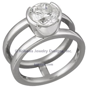 Contemporary Diamond Engagement Ring  