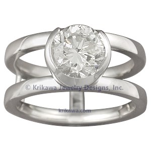 Contemporary Diamond Engagement Ring  