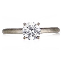 Hand Forged Rustic Engagement Ring - top view