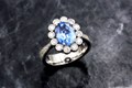 Bubble Cocktail Mokume Ring with Oval Sapphire