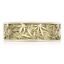 Pot Leaf Wedding Band - top view
