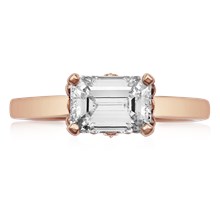 Fleur De Lis Solitaire Engagement Ring - top view