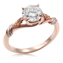 
Twisted Leaf Solitaire Engagement Ring