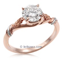 
Twisted Leaf Solitaire Engagement Ring 