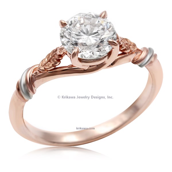 

Twisted Leaf Solitaire Engagement Ring