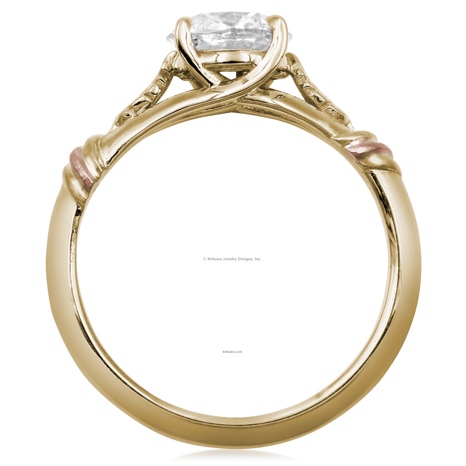 

Twisted Leaf Solitaire Engagement Ring