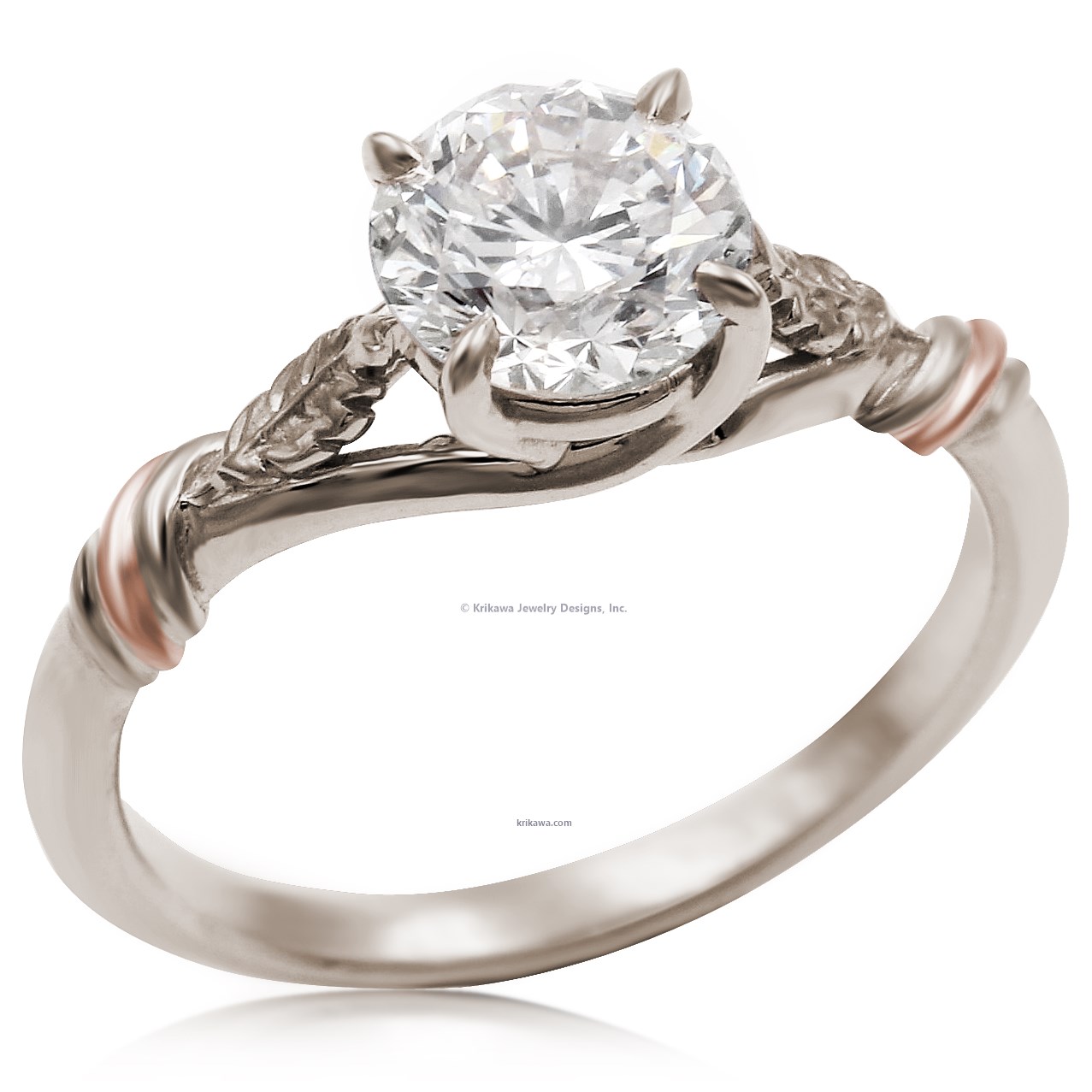 

Twisted Leaf Solitaire Engagement Ring