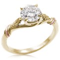 

Twisted Leaf Solitaire Engagement Ring