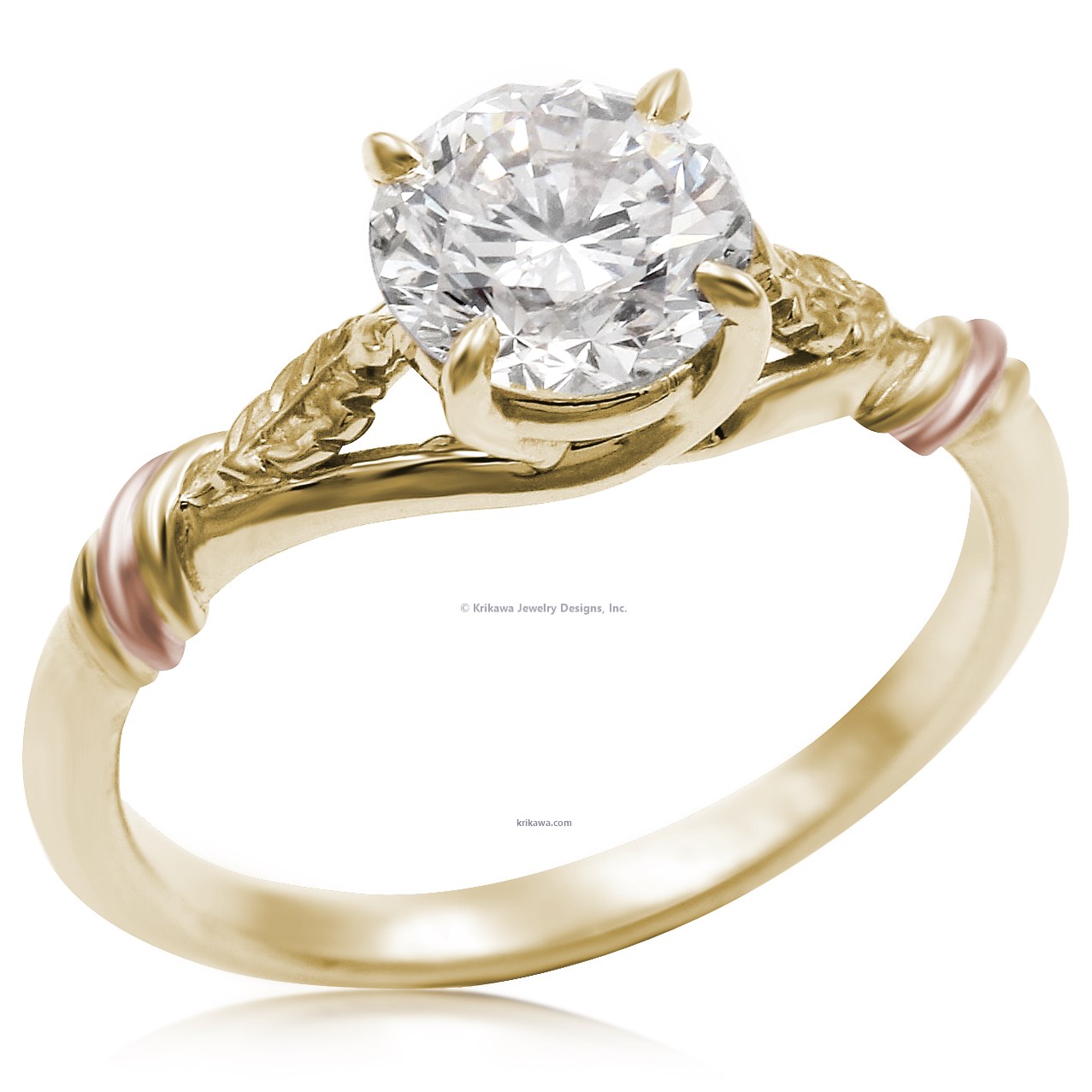 

Twisted Leaf Solitaire Engagement Ring