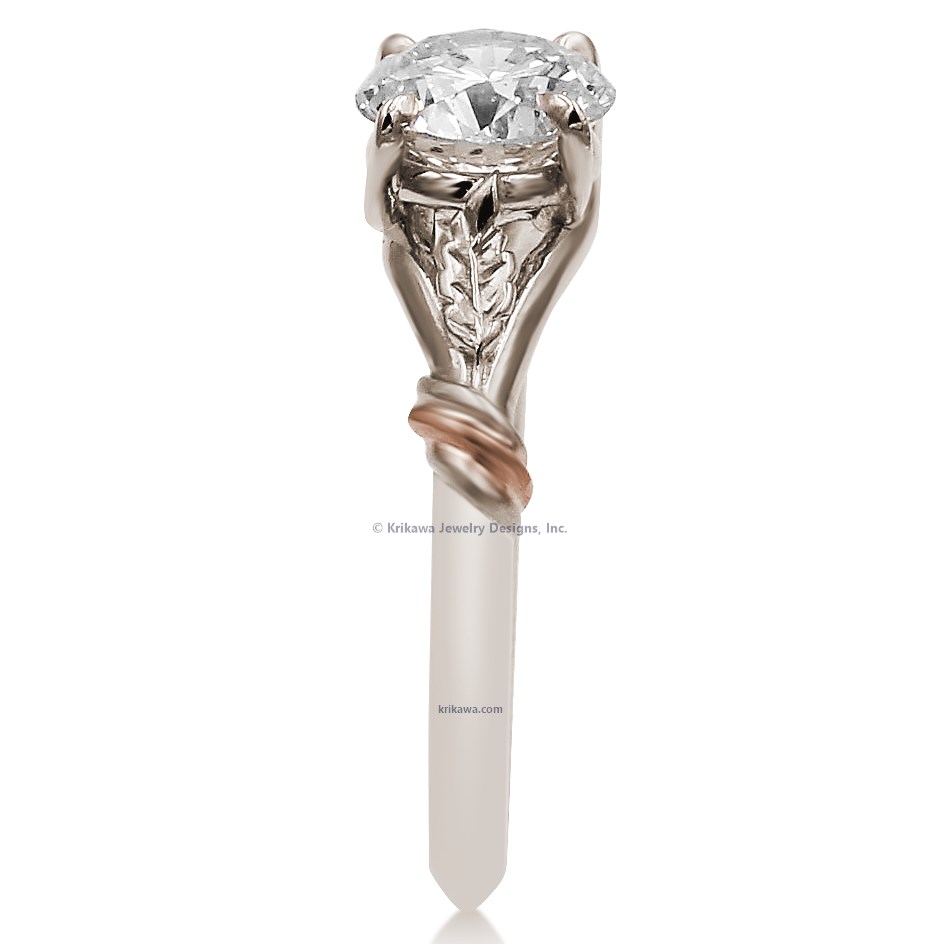 

Twisted Leaf Solitaire Engagement Ring