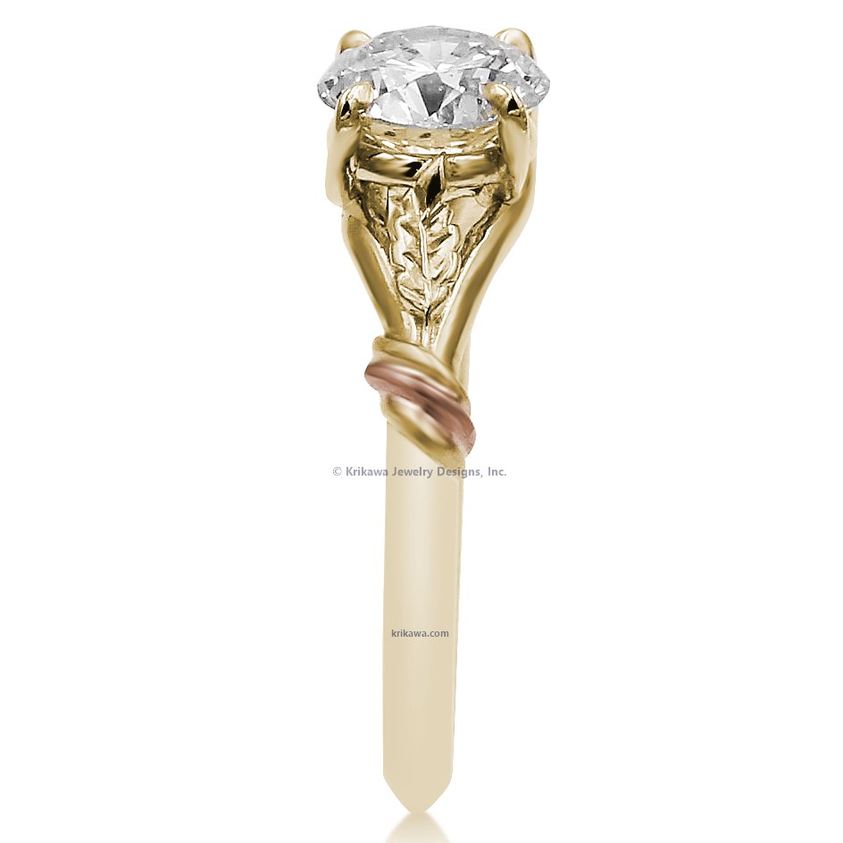 

Twisted Leaf Solitaire Engagement Ring