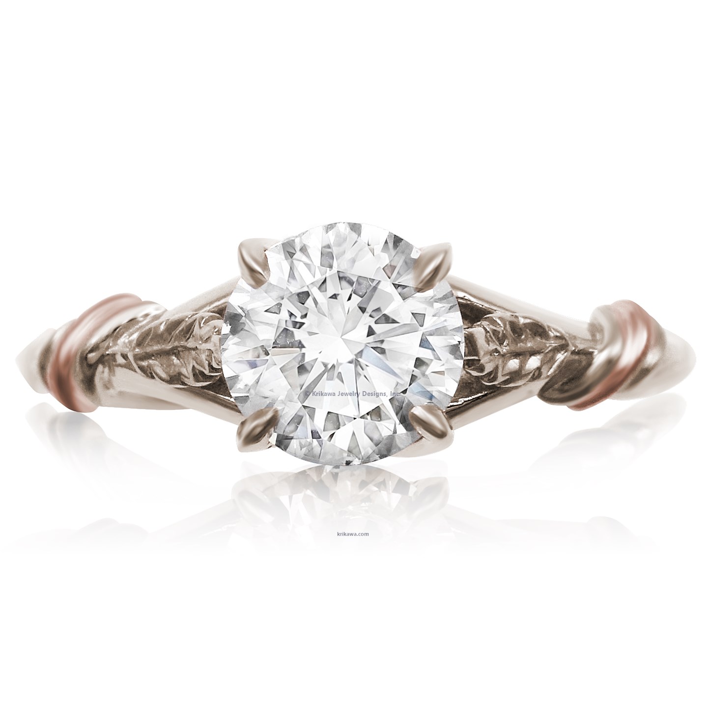 

Twisted Leaf Solitaire Engagement Ring