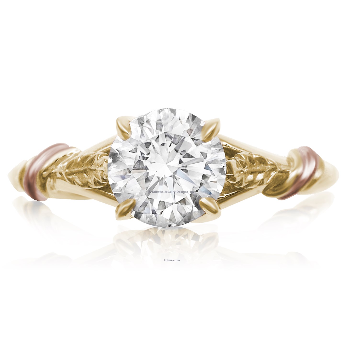 

Twisted Leaf Solitaire Engagement Ring