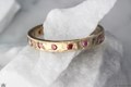 Rustic Diamond Wedding Band with Rubies