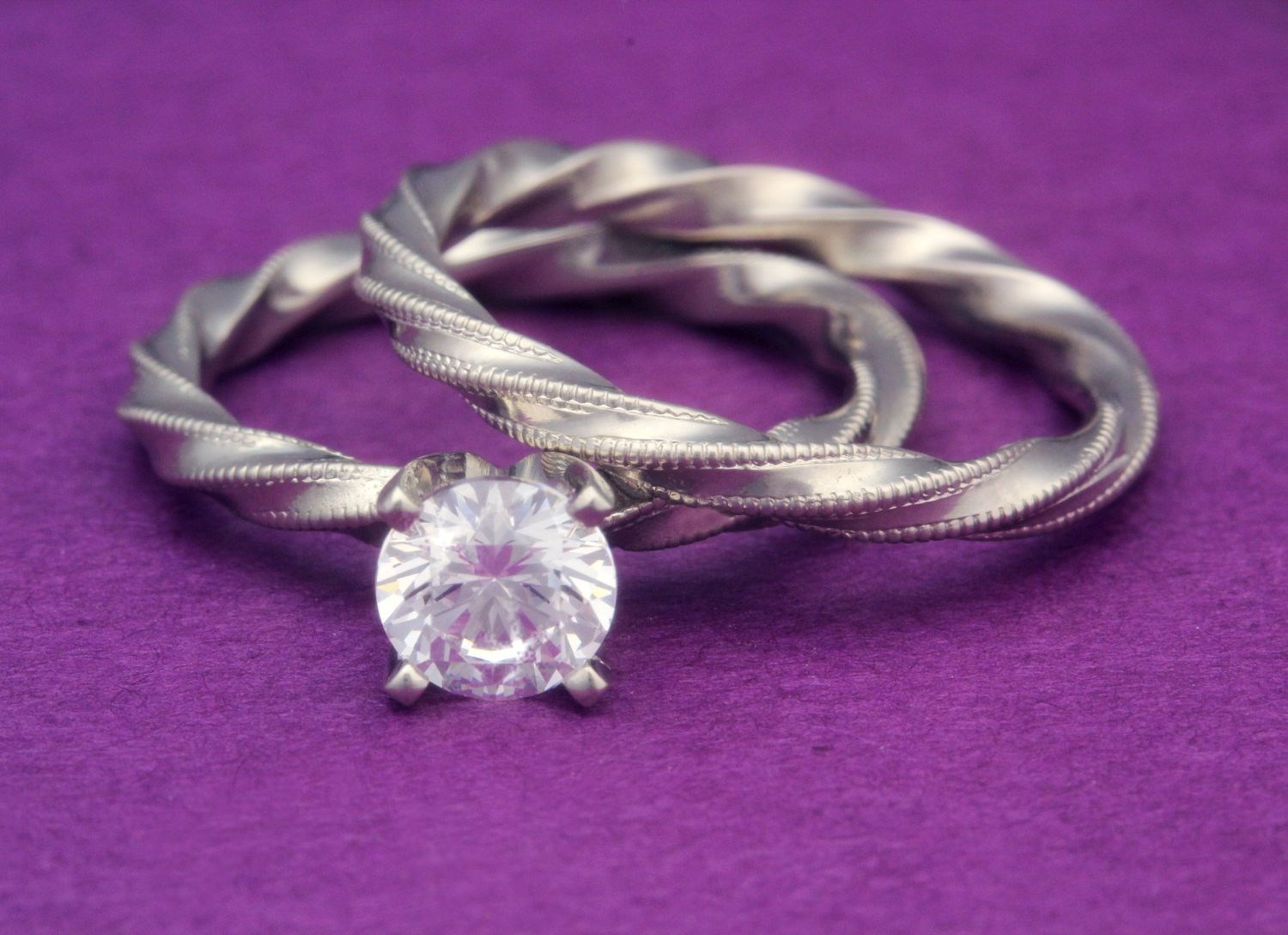 Millegrain Twist Wedding Band