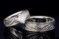 Tree of Life Kite Engagement Ring in 14k White Gold and a 0.73ct Princess Cut DIamond
