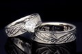 Tree of Life Kite Engagement Ring in 14k White Gold and a 0.73ct Princess Cut DIamond
