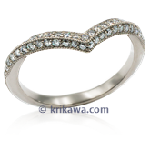 Custom Contoured Vintage Style Bead Set Wedding Band