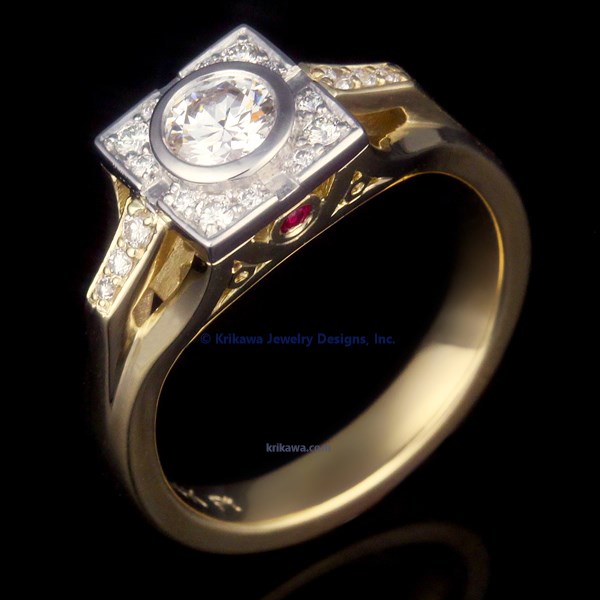 

Deco Halo Engagement Ring