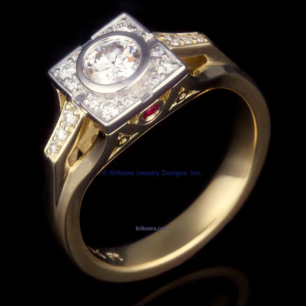 

Deco Halo Engagement Ring