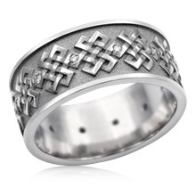 
Tibetan Knot Eternity Band With Diamonds