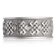 Tibetan Knot Eternity Band With Diamonds - top view