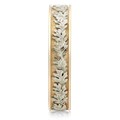 A wreath of oak leaves wraps your finger with this petite nature wedding band.