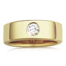Modern Men's Diamond Engagement Ring - top view
