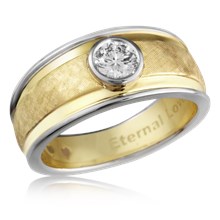 Crosshatched Men's Diamond Ring