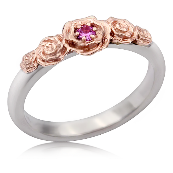 Five Rose Engagement Ring
