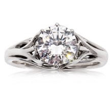 Simple Tree Branch Engagement Ring - top view