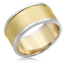 Wide Two Tone Wedding Band