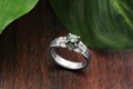 Vintage Leaf Mokume Engagement Ring with Sapphire Center Stone