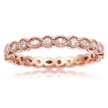 Vintage Scalloped Lace Wedding Band - top view