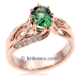 Diamond Tree Branch Engagement Ring