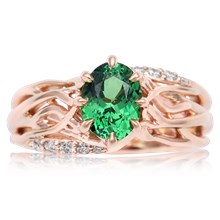 Diamond Tree Branch Engagement Ring - top view