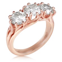 Three Stone Tree Branch Ring
