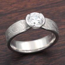 Mokume Solitaire Tapered In Palladium