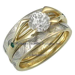 Modern Unique Engagement Ring Set