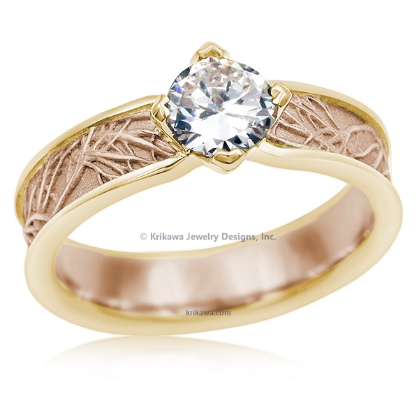 Modern Tree Of Life Engagement Ring