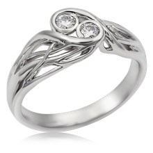 Two Stone Tree Branch Engagement Ring